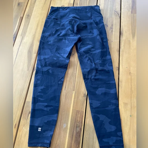 Sweaty Betty Womens Power 7/8 Length Blue Camo Pocket Leggings Size Small - Picture 2 of 6